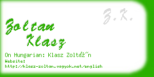 zoltan klasz business card